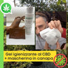 Gel igienizzante al CBD + mascherina in canapa: virus alla larga e mani più morbide e idratate