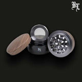 BlackLeaf Grinder in legno 4 parti con 2 raccogliitori in vetro violetto intercambiabili con tappo
