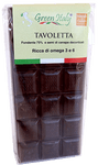 Tavoletta di cioccolato fondente 75% con 20% di semi decorticati canapa
