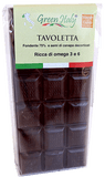 Tavoletta di cioccolato fondente 75% con 20% di semi decorticati canapa