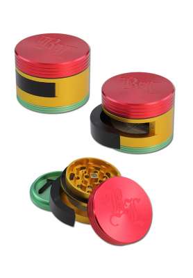 BLACK LEAF - RASTA GRINDER - Ø62 - 4 PARTI tritaganja trita spezie  accessori per fumatori articoli fumatori