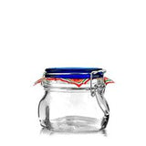 Contenitori IN VETRO TRASPARENTE TAPPO blu