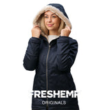 Freshemp GIACCA INVERNALE da DONNA in canapa e cotone IMPERMEABILE CALDISSIMA