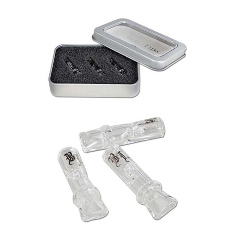 Black Leaf' 3 Roll-In Glass Tips 7mm or 8mm