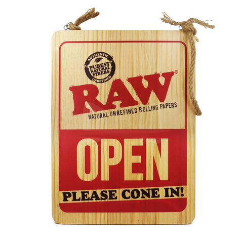 RAW Insegna in legno Open Closed 30x38cm APERTO/CHIUSO