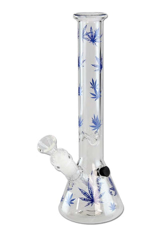 Ice Bong Flask con Foglie blu